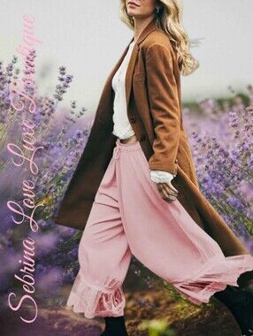 Romantic Victorian Inspired Light Pink Lace Trim Pantaloon Bloomer Pants